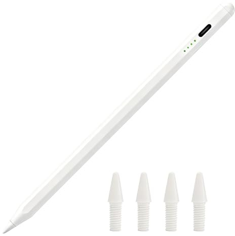 Penna för iPad (2018-2025) – digital pekpenna med avvisning av handflatan, lutningskänslighet, magnetisk fastsättning och snabbladdning för iPad 6-11, Air 3-5/M2/M3, Pro 11/12,9 tum/13 tum M4, Mini 5