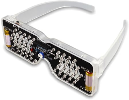 Rastapulz byggsats för LED-ljusglasögon med röstaktivering, lysdiodljus, gör-det-själv-elektronikbyggsats, lödgrupp, A