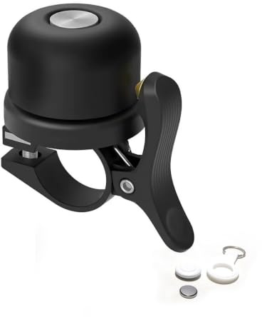 Teron Localizzatore antifurto e campanello per bicicletta, 32 x 32 x 0,9 mm, localizzatore di posizionamento globale per chiavi, borse, animali domestici, bianco e nero, funziona con Find My App