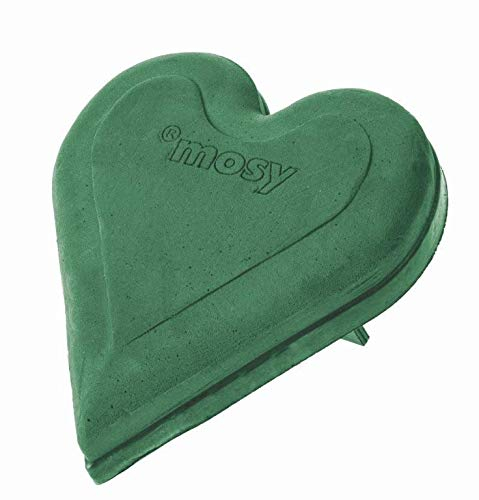 mosy Blumen-Steckschwamm Herz, 40 cm, m. STAENDER, Steckschaum, Steckmasse, Aufsteller, Hochzeitsdeko, Blumen-Deko, stehend