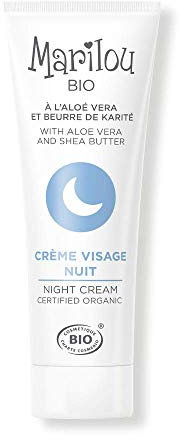 Marilou Bio - Crème Hydatante Visage de Nuit Bio - Beurre de Karité et Aloe Vera bio - Tous types de peaux - 99% d'ingrédients d'origine naturelle - 30 ml