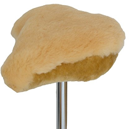 Leibersperger-Felle Fahrradsattelbezug/Fahrradsattelüberzug Lammfell Gr. M (Sekt) 27cm x 24cm (Direkt vom Hersteller)