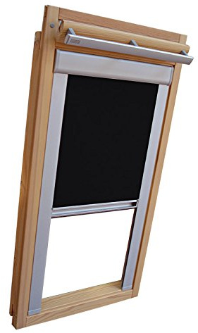 Hochwertiges Verdunkelungsrollo Rollo mit Seitenschienen für Velux DKL Y-EP VL Y,VU Y,VK,VKU Y35 schwarz // Verdunkelungsrollo/Verdunkelungs-Rollo/Fensterrollo