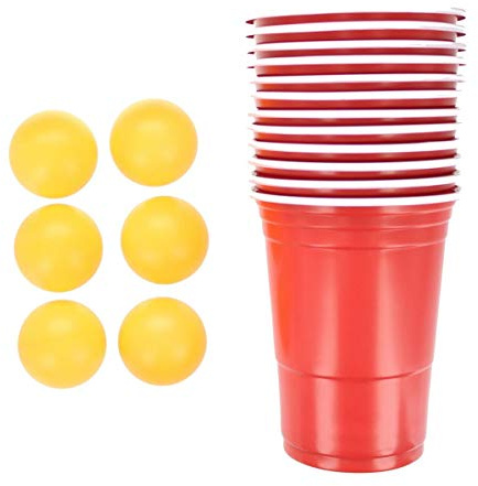 BEER PONG 18PC SET WITH 12 CUPS AND 6 BALLS - 1