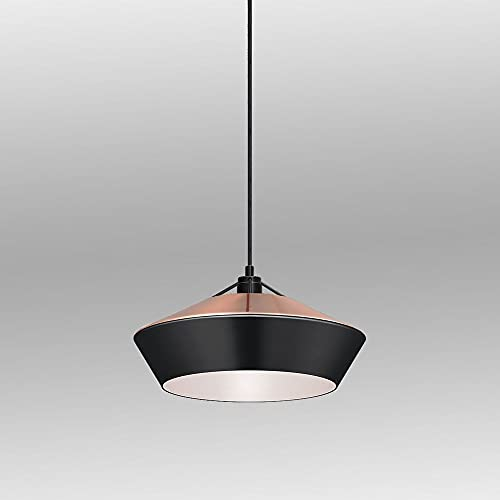 s.LUCE pro LED Pendellampe SkaDa Pendelleuchte Hängelampe, Größe:Ø 40cm, Schirm Flach:Kupfer, Schirm Hoch:Schwarz