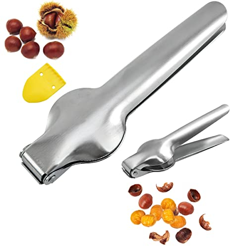 RosyFate Castaño abridor, Pinzas para Castañas, Alicates Castañas, Cortador Cáscara Castaña, Cascanueces Clips, Abridor Castañas, Herramientas Cocina Cascanueces, Inoxidable Herramientas Cocina
