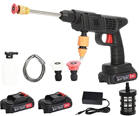 Nettoyeur Haute Pression sans Fil, 24 V 3,5 Bar, Pistolet à Eau Portable Haute Pression, 5600 mAh Nettoyeur Haute Pression pour/Jardin/clôture, générateur de Mousse