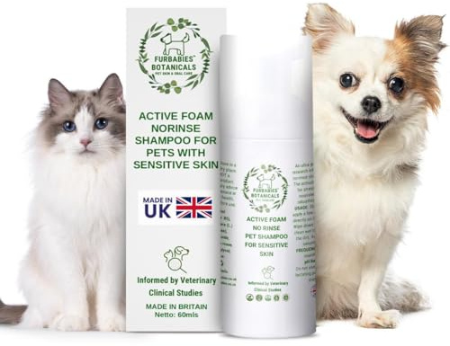 FURBABIES Sensitive No-Rinse |Outdoor Indoor| Itchy Dog & Cat Dry Shampoo Conditioner | Vit B5 Repair |Odour Remover| Phalate-Free |Calming| Puppy Kitten Shampoo|Older Pets|Vegan 120 Pumps