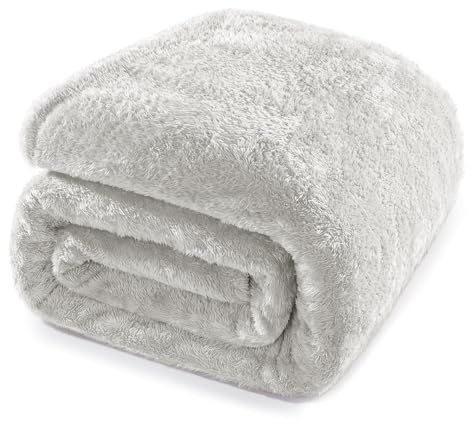 Whale Flotilla Coperta Morbida in Pile, Calda Coperta per Divano, Letto, Soffice e Accogliente, 220 x 240 cm, Grigio Argento