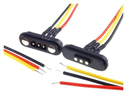 2A wasserdichter magnetischer Pogo-Pin-Stecker, 2, 3, 4, 5, 6 Positionen, federbelastet, 2,54 mm männlich weiblich, DC-Steckdose, Kontaktleiste(3P Wire MF)