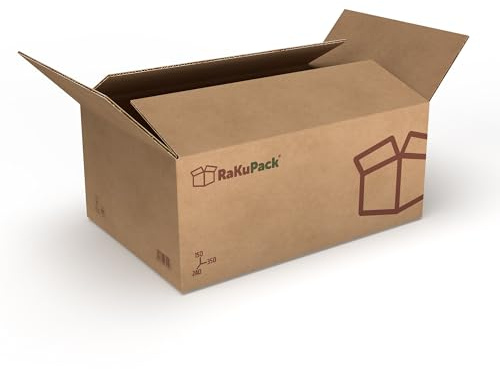 RaKuPack fraktkartong 250 st vikbar kartong 350 x 240 x 150 mm brun förpackningskartong olika storlekar