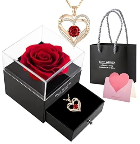 Biglumin Rosa eterna stabilizzata Rose Conservata, Rosa Eterna Vera,Natural Preservada Fiori Confezione Regalo Festa della Mamma Idee Regalo per la Festa della Mamma,Natale,Compleanno Anniversario