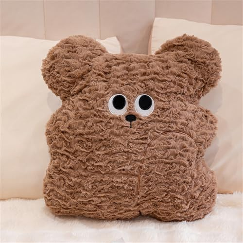 Ueiwffzo Kuschelkissen Bär 33cm Kreative Flauschige Kinderkissen, Niedliches Plüschkissen, Sofakissen Kuscheltiere Kawaii Weiche Dekoration, Geschenke
