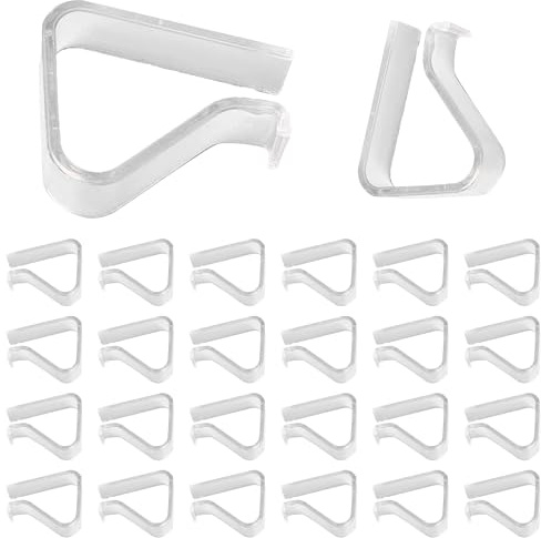 Ajlve 24 Pieces Transparent Clear Tablecloth Clips, Plastic Table Cloth Clips，Windproof Table Cover Holder Clamps，Table Cloth Holder for Christmas Home Wedding Party Indoor Outdoor Camping Picnic (L)