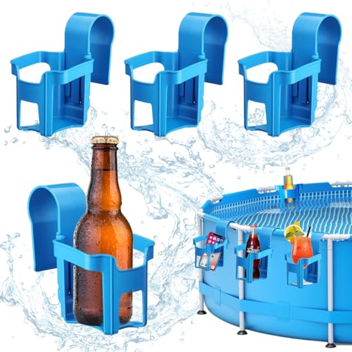 4 Piezas Portavasos Junto a la Piscina, Soporte para Bebidas Junto a La Piscina, Piscina Desmontable de Portavasos, Portavasos de Piscinas para Fiestas de Verano En La Piscinas Playa