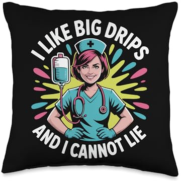 IV Therapy Nurse Medical Worker Intravenous Infusion Nursing Throw Pillow