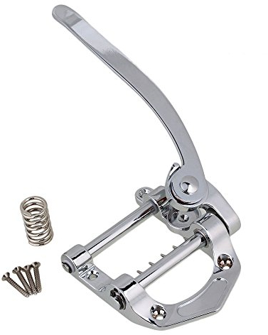 Yibuy Tremolo-Einheit für E-Gitarre, Zinklegierung, 224 x 98 mm, silberfarben