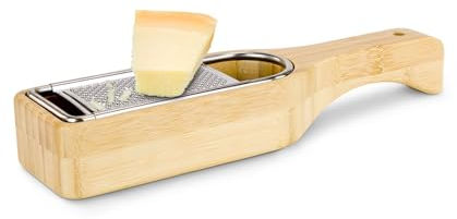 ROMINOX Geschenkartikel Käsereibe // Grana – Parmesanreibe aus Bambus, integrierter Auffangbehälter, scharfe Edelstahlreibe, einfache Reinigung, Stabiler Griff; Maße: ca. 27 x 7.3 x 4 cm