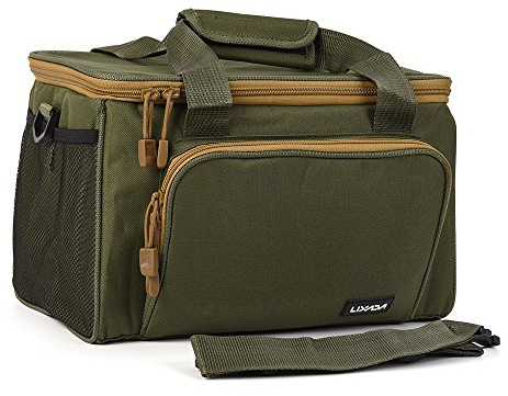 Lixada Borsa a Tracolla Portatile Multifunzionale a Tracolla Borsa a Maniche da Pesca Custodia per Pesca, Esercito Verde, Moderno