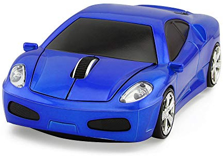 ECOiNVA Computer Wireless Car Mouse Optical Desktop Laptop Gaming Mice (Blue)