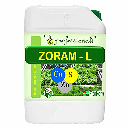 FITOKEM ZORAM - Concime Biologico Piante Verdi, Prato, Orto, Agrumi, Limoni (5 kg) Fertilizzante Piante Naturale a Base di Rame, Zolfo e Zinco, Rinvigorisce e Aiuta la Pianta nei Periodi di Stress