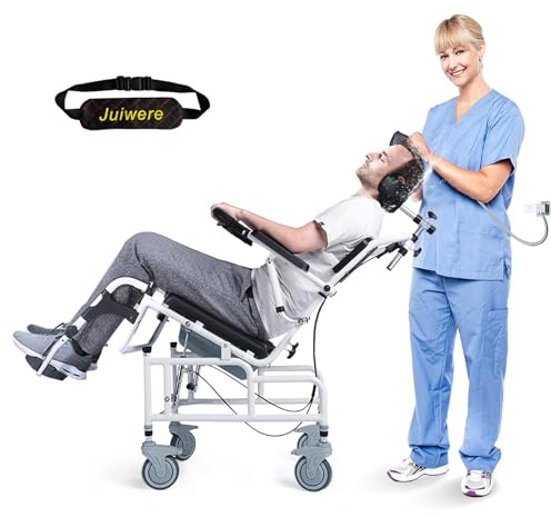 Shower Chair with Soft Seat Cushion, Reclining Shower Chair, Transport Chair Medical Shower Chair, Toilet Chair 300lbs Weight Capacity