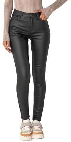 Nina Carter LC001 Pantaloni da donna a vita alta in effetto pelle, push-up, jeans stretch, XS szczupły