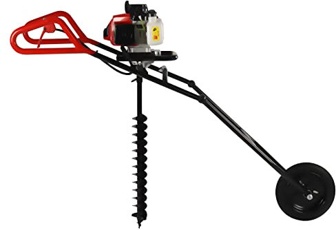 LOYEMAADE 2 Tarières à essence Stroke 63 cm³ - Chariot de forage pliable à une roue - Avec foret de 80 mm