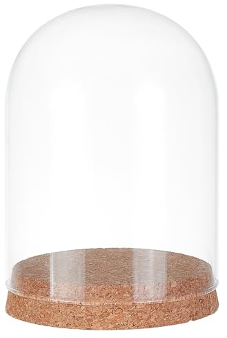 BENECREAT 13.4x10cm Glass Display Dome Cloche, Glass Bell Jar Display Dome Glass Decorative Jars with Cork Base for Flower Plants, Specimens, Crafts Decorations, ID: 9.5cm
