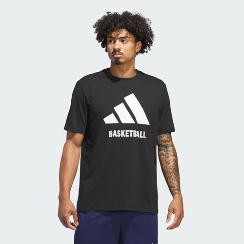 adidas Herren Basketball Tee, Black, M