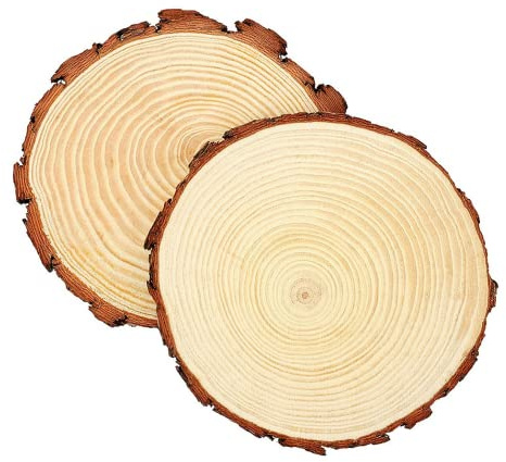 2 pezzi Fette di legno 28-30 cm, Dischi in Legno Naturale, Naturale Legno da Decorare, per Artigianato, Matrimonio, Fai Da Te, Decorazione