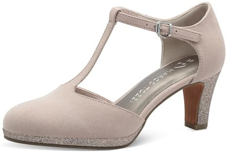 MARCO TOZZI Damen Pumps mit Riemen Vegan Elegant, Rosa (Powder Comb), 41 EU