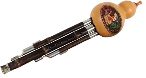 Trärörsinstrument, nationella musikinstrument Hulusi flöjt kinesisk etnisk Hulusi nybörjare kalebass Cucurbit flöjt Professionella blåsinstrument(Bb Tone)