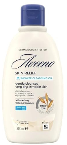 Shower Cleansing Oil for Very Dry, Irritable Skin - Soothing Triple Oat Complex, Soap-Free, Dermatologist Tested, 300ml, Hydrating and Nourishing Formula