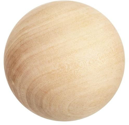 OATIPHO Palla in Legno Rotondo Massiccio Liscia senza Bave, Sfera Artigianale Rotonda per Progetti di Pittura e Decorazioni la Casa