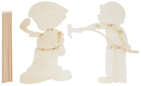 ibasenice Kit di 2 set per lavoretti con marionette delle ombre: kit fai da te per marionette di carta - accessori per palcoscenico del teatro cinese - piccole statuette di persone articolate per la