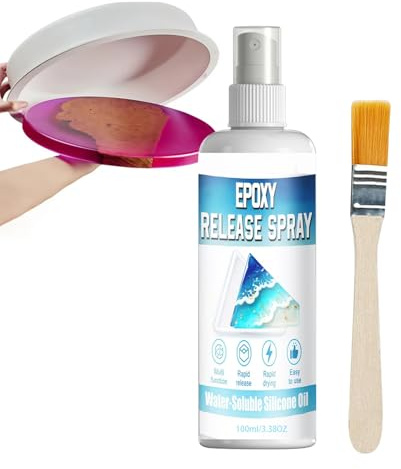 Spray de démoulage en silicone – Lubrifiant pour résine et béton 100 ml, spray facile à enlever avec formule antiadhésive, idéal pour le plâtre, les bougies, le savon, les travaux manuels, la maison