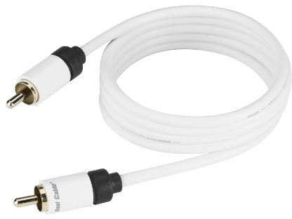 Real Cable SUB-1/7M50 - Cavo subwoofer, doppia schermatura, lunghezza 7 m, colore: Bianco