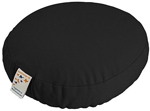 Bausinger Meditationskissen Reise-Roshi, 24 x 8 cm, Füllung Buchweizenspreu, Bezug 100% Bio-Baumwolle, schwarz