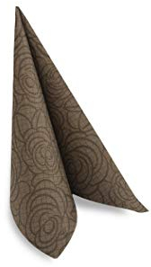 Hypafol Airlaid Motiv-Serviette Roses braun | 100St. | unterschiedliche Farben und Motive | 40x40cm | passend zu Einrichtung und Dekoration | für Gastronomie und Zuhause | eleganter Look