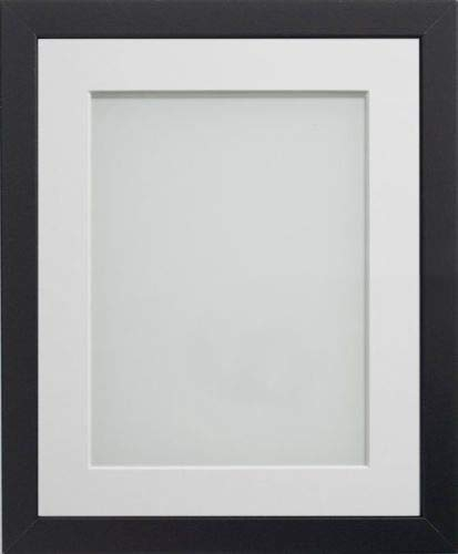 Frame Company Allington Black Photo Frame with White Mount, 16x12 for 12x8 inch, fitted with perspex