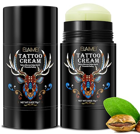 Crema per Tatuaggi, Crema Tatuaggio Guarigione per post tatuaggio, Prima Durante Tattoo, Naturale Tattoo Defender After Ink Idratante Favorisce Guarigione della Pelle, Cura per le Pelli Tatuate