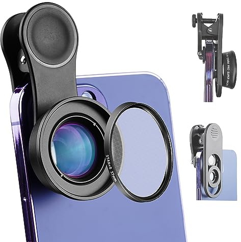 MARTVSEN 120MM Macro Lens for iPhone - 𝟓𝐊 𝐇𝐃 𝟏𝟎𝐗 Super Macro with 𝐒𝐭𝐚𝐫𝐥𝐢𝐠𝐡𝐭 𝐅𝐢𝐥𝐭𝐞𝐫, Professional Universal Clip Phone Camera Lens for Photo Video Lens of iPhone Samsung Android
