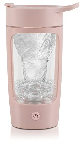 EQURA Electric Shaker Bottle, Blender Bottles, Made with Tritan - BPA Free - Portable Mixer Cup/USB Rechargeable Shaker Cups for Protein Shakes and Meal Replacement Shakes 650ml (Pink)