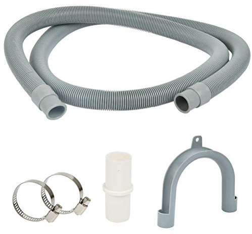 EMNIMQ Universal Drain Hose Extension Kit for Washing Machine, Dishwasher & Dryer, 1.5m, 24mm, Gray, PP, 1 Pack