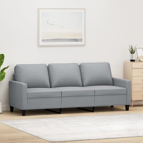 Gecheer Två/tre-sits vadderad bäddsoffa i tyg - modern soffa för vardagsrum och kontor - 180 cm, ljusgrå