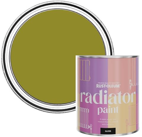 Rust-Oleum Green Heat Resistant Radiator Paint in Gloss Finish - Pickled Olive 750ml