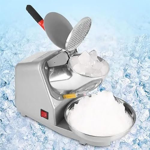 RSQQL Rasoir à Glace, broyeur à Glace électrique, Machine à cône de Neige, Double Lames et Doubles couvercles, Machine à Glace pilée 85 kg/H, 300 W/2200 TR/Min