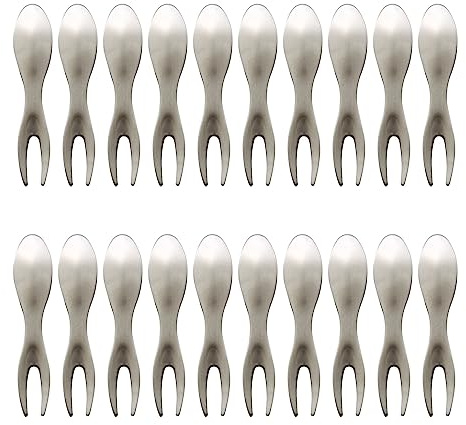 Vkinman 20 Pack Corn Holders Stainless Steel Corn Holders Corn on The Cob Skewers Twin Prong Sweet Corn Holder for BQ Camping Outdoor Kitchen Tool