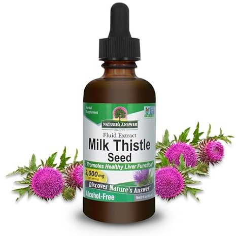 NatureAnswer's Milk Thistle Seed, 2000 mg, 60ml (Large)